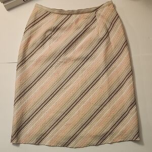 Adrianna Papell Cream Brown Pencil Skirt for Work